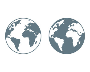 Simple Monochrome Earth Icon Set