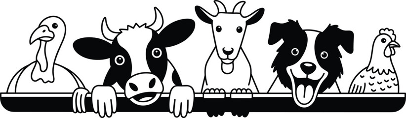 Obraz premium Farm animals epsfile for cricut