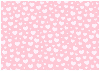 かわいいハートのシームレス背景｜バレンタイン向けハート柄ベクター（ピンク背景）