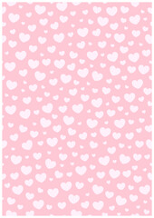 かわいいハートのシームレス背景｜バレンタイン向けハート柄ベクター（ピンク背景）