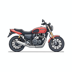 Obraz premium Red and Black Motorcycle Illustration