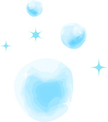 水彩で描いた落ちる水滴のイラスト