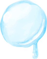 水彩で描いたしたたる水滴のイラスト