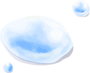 水彩で描いた数滴の水滴のイラスト