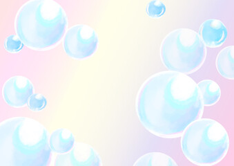 水彩で描いだしゃぼん玉の壁紙イラスト
