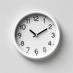 White Wall Clock with Black Numerals and Hands