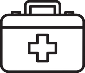 Fototapeta premium First Aid Icon: A minimalist icon of a first aid kit, embodying the essence of preparedness and healthcare. The emblem is simple, clean, and immediately recognizable.