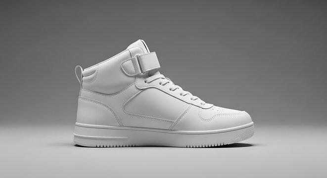High top sneaker isolated on grey background