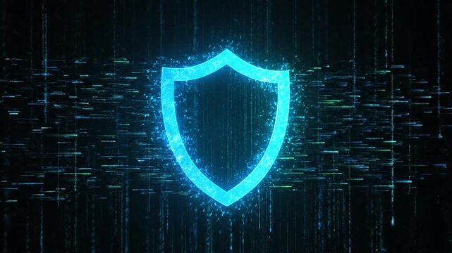 Digital Shield Security Protection Concept Animation.