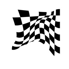 Fototapeta premium Distorted checkered vector texture in black and white. Transparent background PNG version.