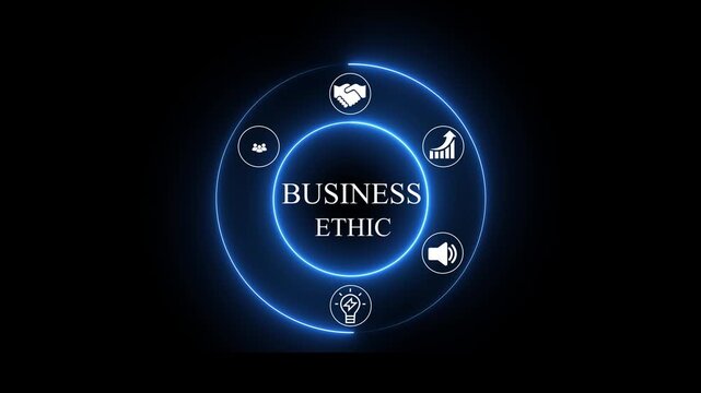 Business ethic concept with Digital Icons Illustrating Modern Technology Applications in Business and Industry. Business, Technology, Internet and network concept.