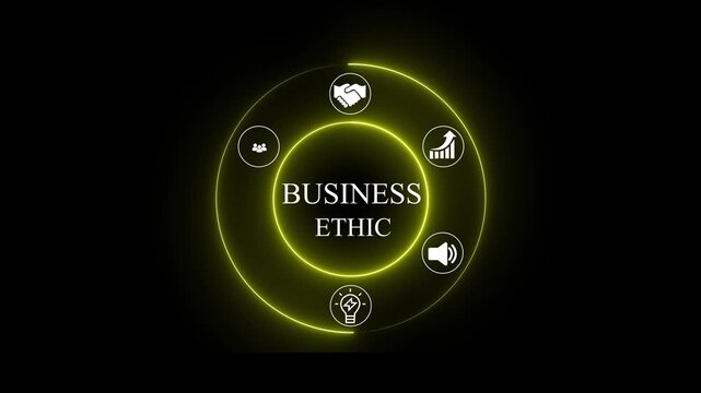 Business ethic concept with Digital Icons Illustrating Modern Technology Applications in Business and Industry. Business, Technology, Internet and network concept.
