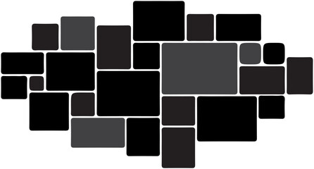 Creative vector Template Collage consisting of 25 frames for a photo of a rectangular shape. Frames for photo. Modern Trendy design in vector Illustration