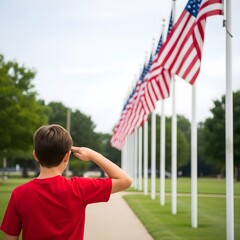 Memorial day tribute honoring fallen heroes with patriotic salute