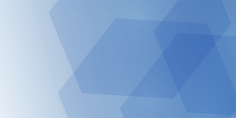 Obraz premium Light blue abstract background, creating a hexagon shape of warm faded blue light floating over a white background.