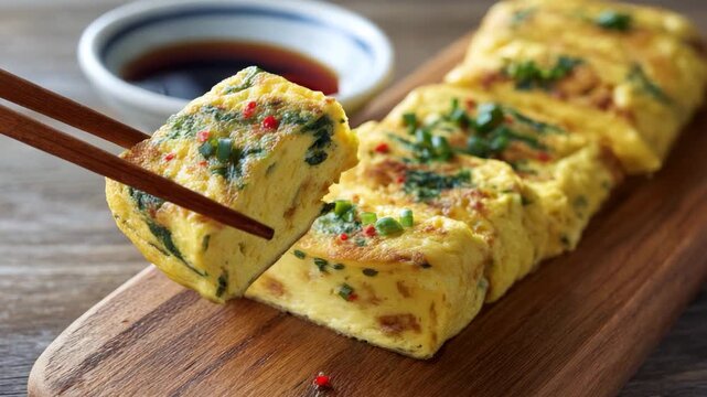 Korean pancake being served hot