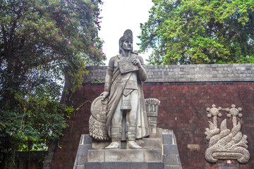 Fototapeta premium Nezahualcoyotl fountain monument in the Chapultepec forest in Mexico City