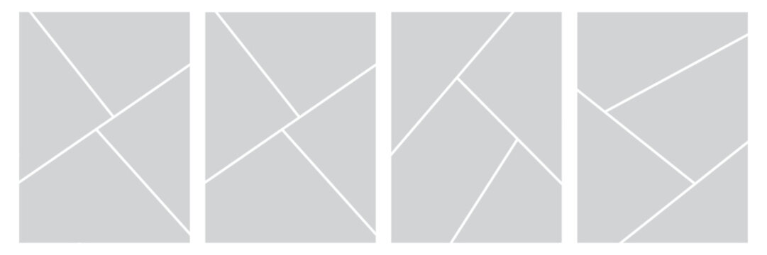 Set of comic 4 frame photo collage layout