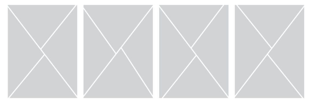 Set of comic 4 frame photo collage layout