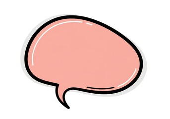Cartoon style rounded speech bubble graphic with thick outline on white background