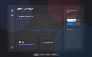 Futuristic Spatial Computing Dashboard UI Design for Developers