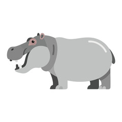 Obraz premium Cartoon Hippopotamus Illustration