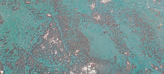 green wall texture with peeling paint and cracked. faded paint, peeling green paint, damaged walls, dirty green walls