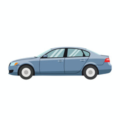 Fototapeta premium Blue Sedan Car Illustration