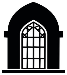 Fototapeta premium Elegant Gothic Arch Window Silhouette Design with Ornate Tracery for Architectural Themes