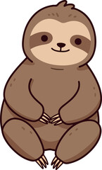 Naklejka premium Cute Sloth Sitting Pixel Art Isolated Animal Vector