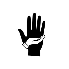 Obraz premium Helping Hand Concept: Small White Hand Supported by Large Black Hand