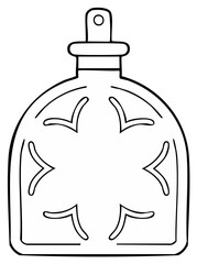 Obraz premium Black and White Line Art Drawing of a Christmas Ornament with Abstract Pattern for Coloring Page