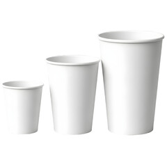 Stack of White Paper Cups isolated on transparent background