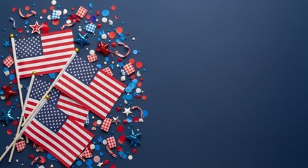Fototapeta premium Celebrating american flag day 4th of july and labor day with patriotic spirit and star spangled banners