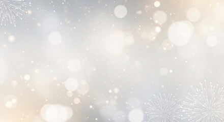 Fototapeta premium Elegant winter holiday background with soft bokeh lights and subtle snowflake patterns creating a festive and calming atmosphere for seasonal designs and celebrations