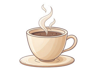 Obraz premium illustration of a hot cup of espresso coffee with a steam