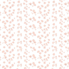Seamless Pale Pink Floral Pattern on White Background Vector