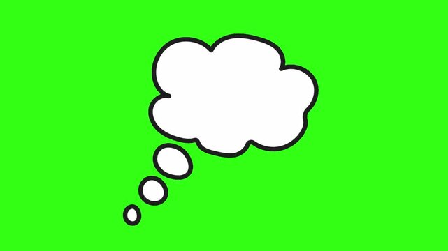 Bubble text cloud animation on green screen 