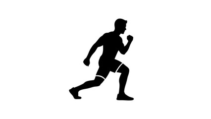 Obraz premium Man Running Silhouette Fitness Concept Vector Illustration