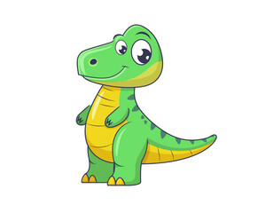 Fototapeta premium Cute Dinosaur Vector Illustration Isolated on White Background