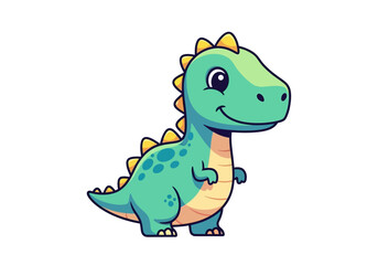 Fototapeta premium Friendly Cartoon Dinosaur Flat Vector Design