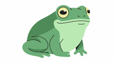 Obraz premium Cartoon frog illustration isolated on white background for design elements