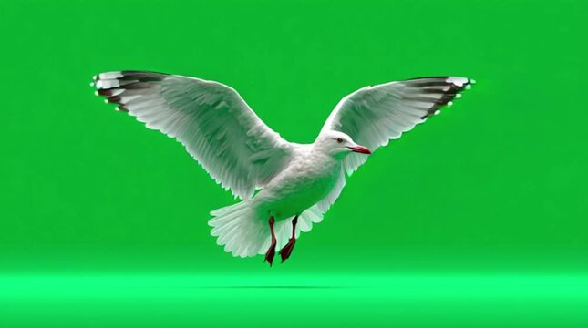  flying birds in the green screen