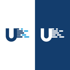 Letter U Running Logo Stock Illustrations, Vectors And Clipart.