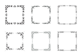 A collection of six vintage decorative frames featuring elegant floral and ornamental details for design projects