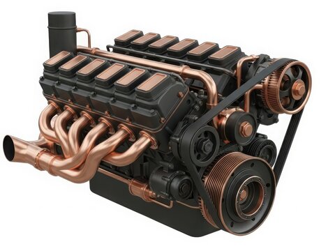 Intricate copper engine display
