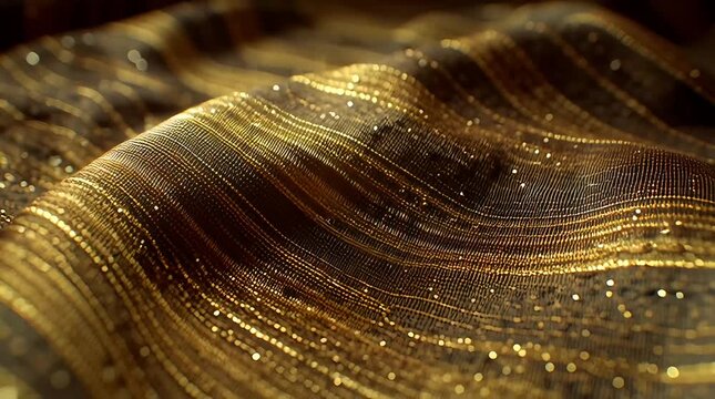 Luxurious gold texture with wavy patterns and sparkling details.