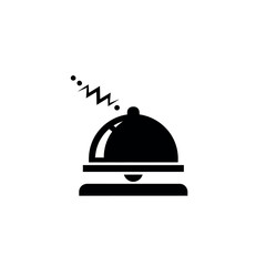 Fototapeta premium Service Bell Ringing Icon Black and White Illustration.