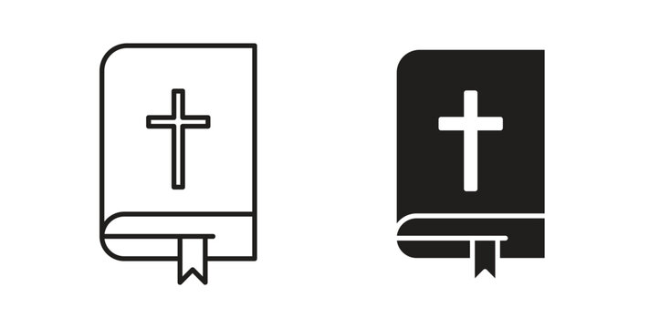 Bible icon symbol vector graphic designs on white. Best for ui Design