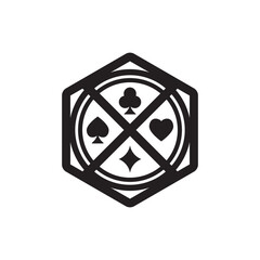 Poker chip icon simple flat trend modern graphic design abstract logotype